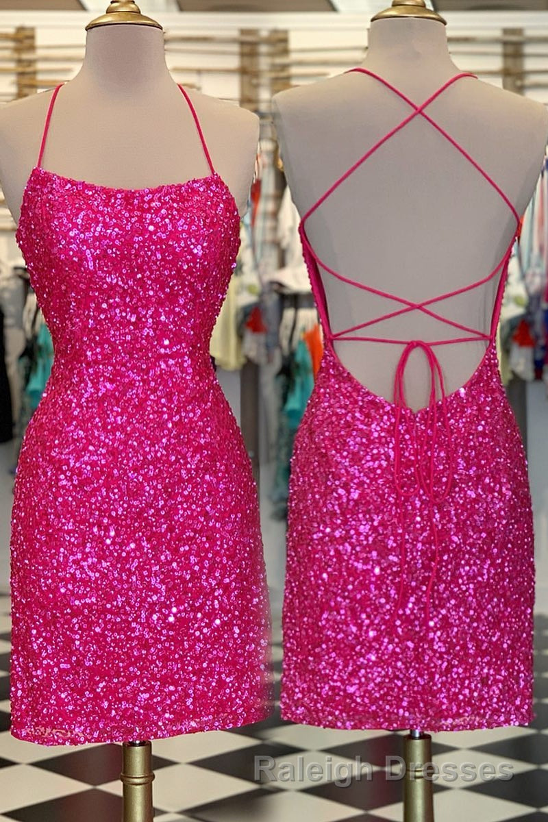 Neon Pink Sequin Bodycon MiniDress Secondary image