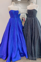 Strapless Red A Line Stunning Long Prom Gown