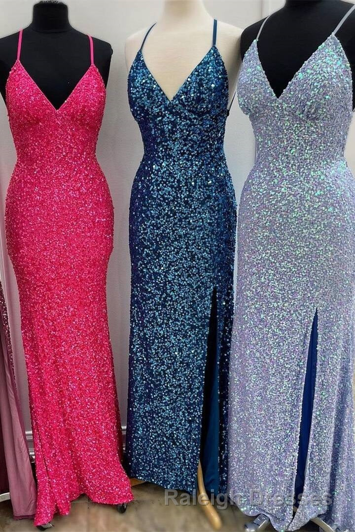 Sparkle Mermaid Sequin Long Prom Dress with Slit Secondary image