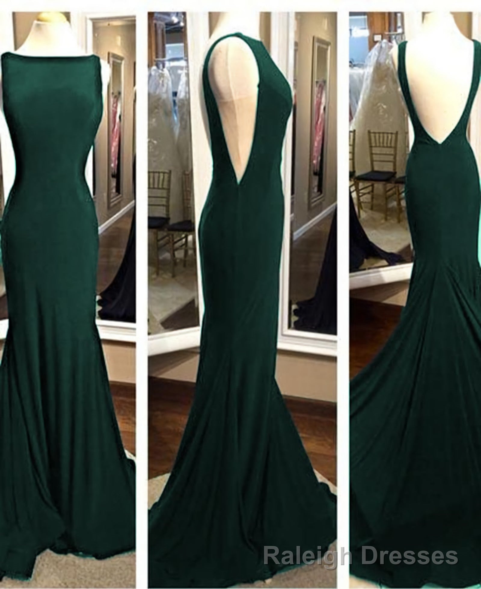 Elegant Long Backless Mermaid Fitted Black Prom Gowns Formal Prom Dress With Sweep Train Dp080 Secondary image