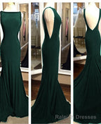 Elegant Long Backless Mermaid Fitted Black Prom Gowns Formal Prom Dress With Sweep Train Dp080