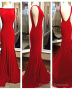 Elegant Long Backless Mermaid Fitted Black Prom Gown Formal Evening Dress With Sweep Train Dp080