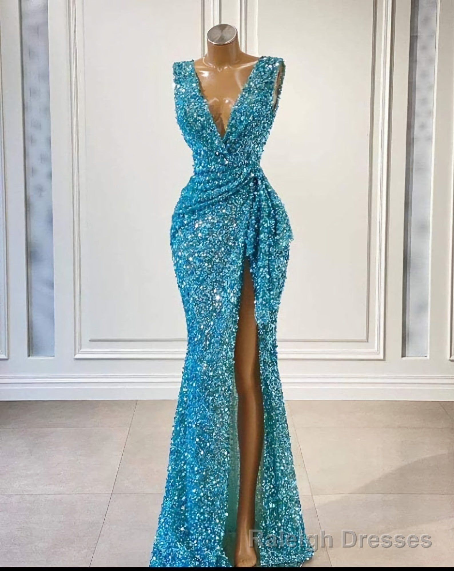 Sexy High Slitted Dress, African Sequence Fabric African Fashion African Clothing Women Clothing