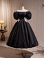 Elegant Black A-Line Off Shoulder Prom Dress with Beads
