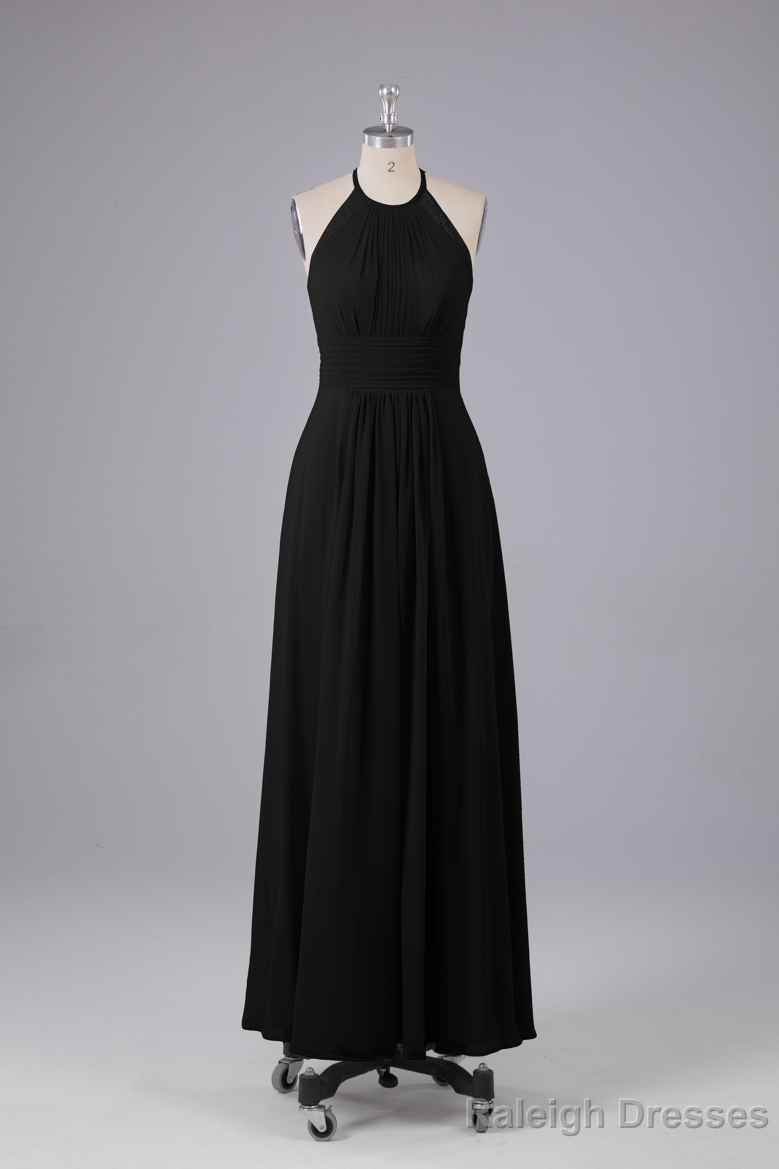 Elegant Chiffon Halter Floor Length Bridesmaid Dresses Secondary image