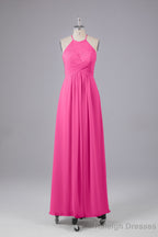 Elegant Halter Keyhole Chiffon Bridesmaid Dresses
