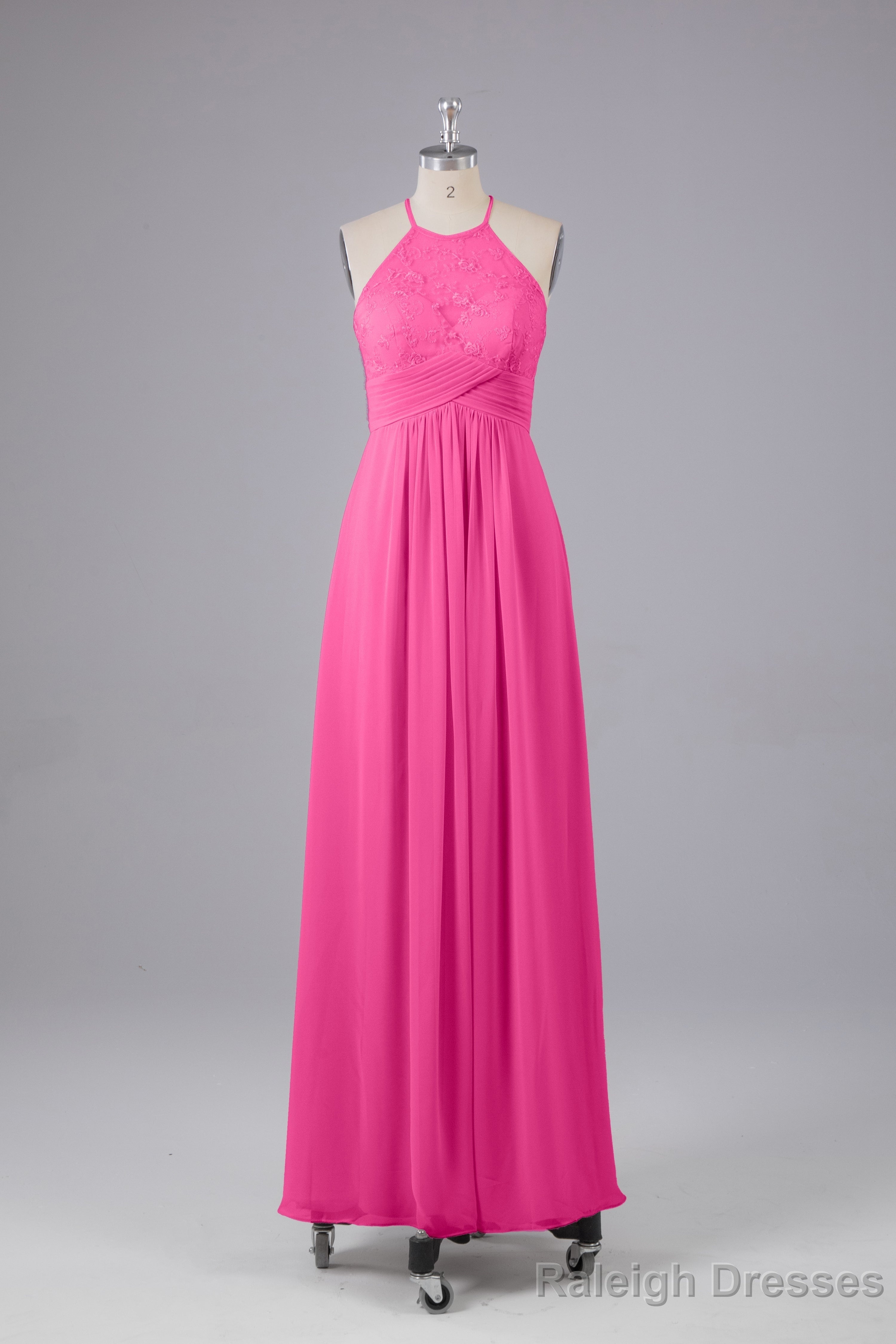 Elegant Halter Keyhole Chiffon Bridesmaid Dress Main image