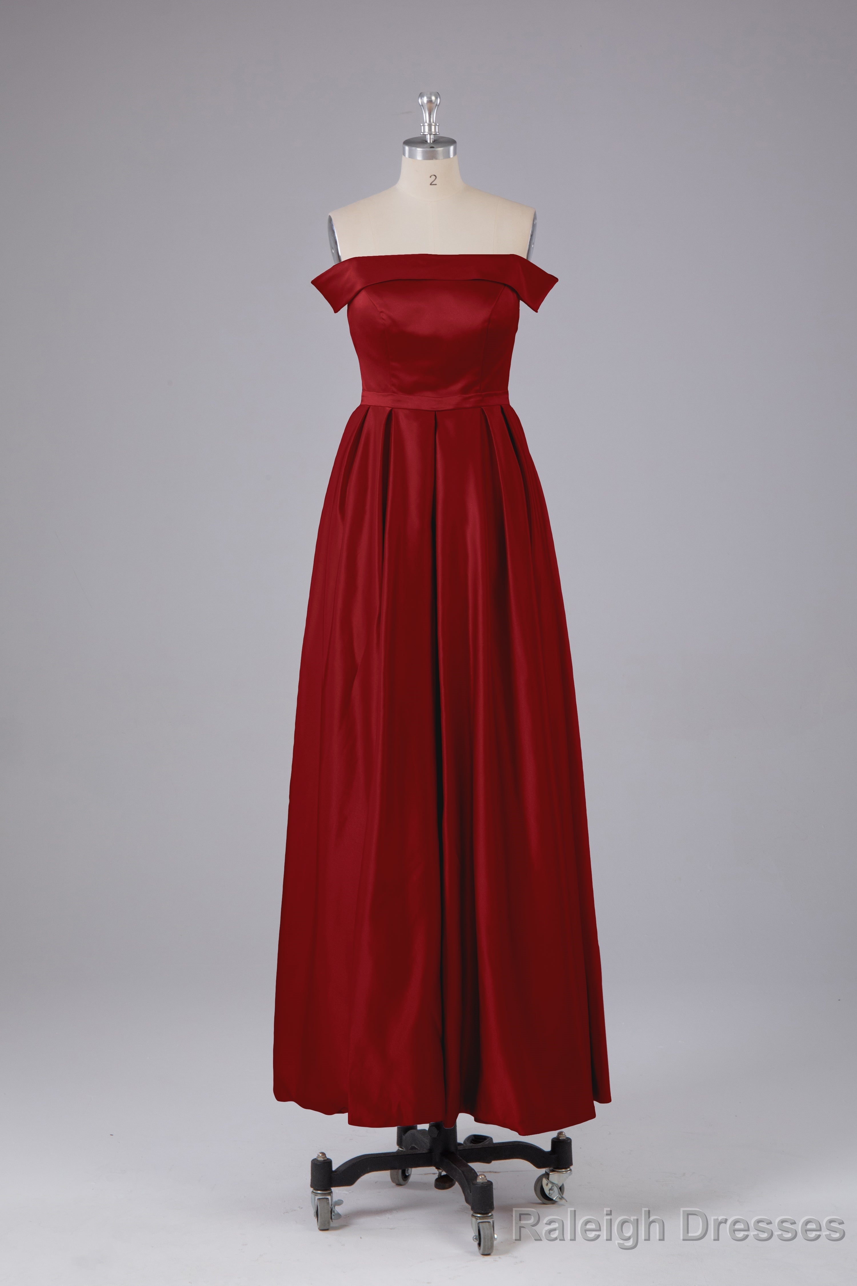 Elegant Off the Shoulder Satin Bridesmaid Dress Secondary image