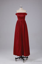 Elegant Off the Shoulder Satin Bridesmaid Dress