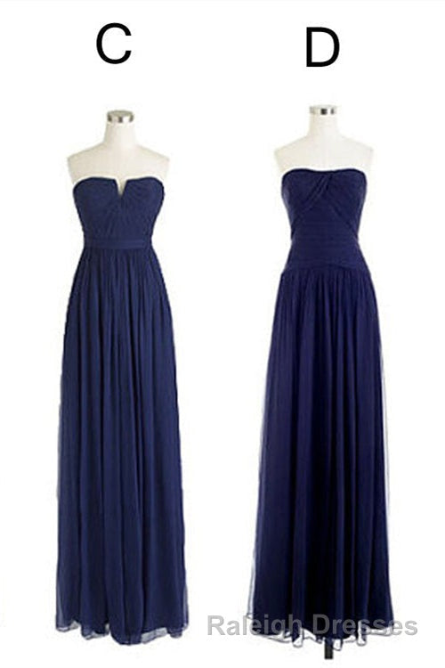 Elegant A-Line Navy Blue Chiffon Long Bridesmaid Dress Secondary image