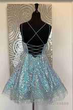 Cute Hot Pink Sequins A Line Homecoming Dresses Hoco Night Dress