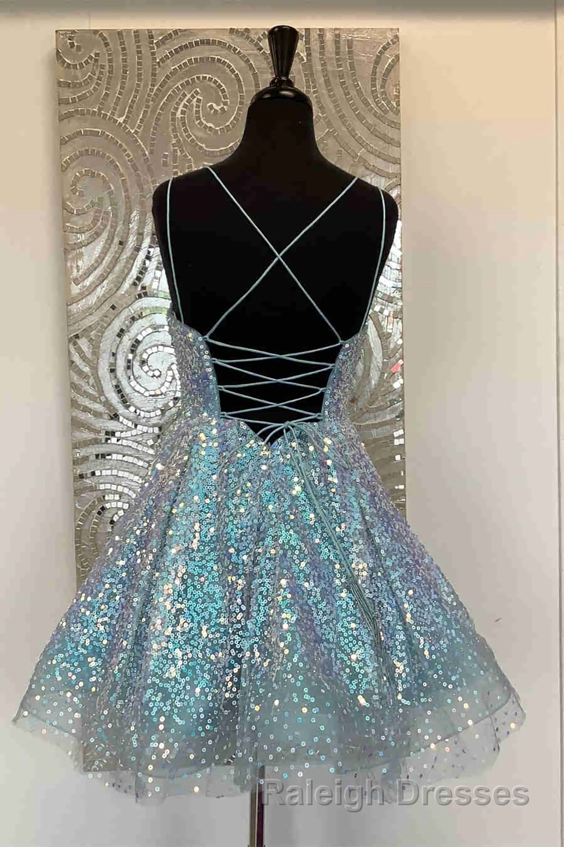 Cute Hot Pink Sequins A Line Homecoming Dresses Hoco Night Dress