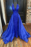 Gorgeous Detachable Train Mermaid Royal Blue Sequins Prom Dress