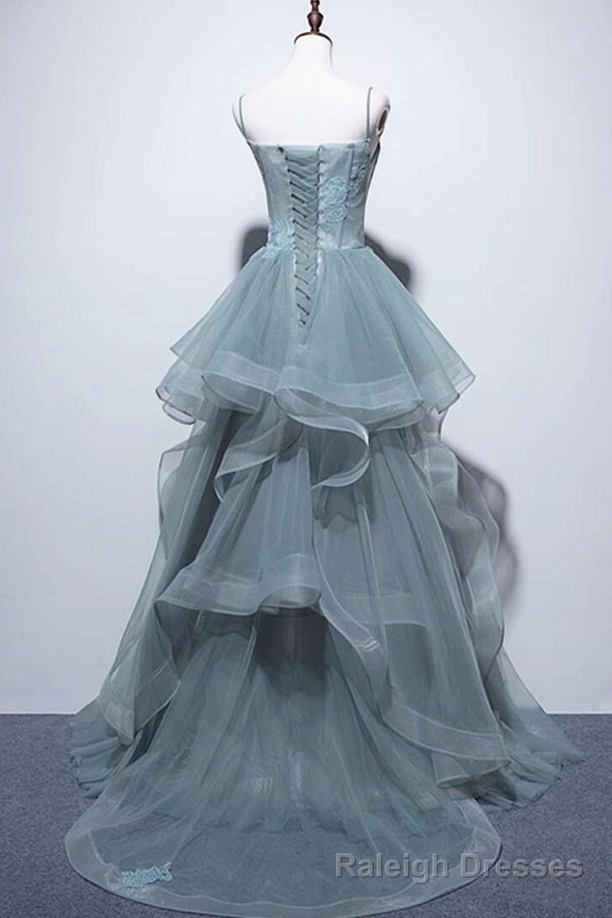 Green Lace Long Prom Dresses, Green Lace Long Formal Evening Dresses Secondary image