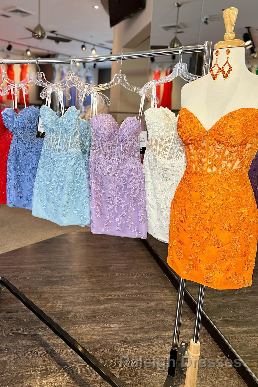 Purple Lace Tight Short Hoco Dress