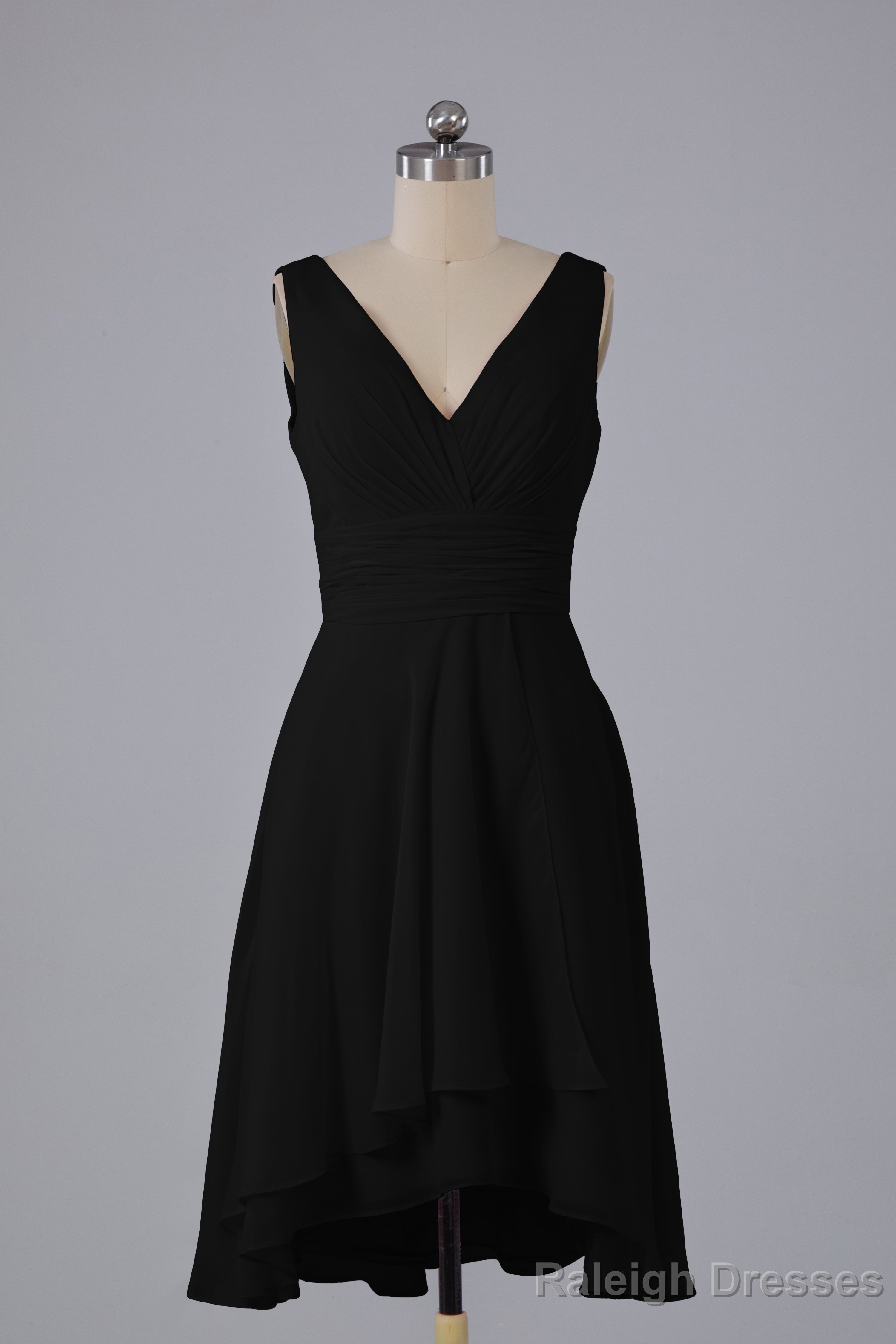 High Low Knee Length V-Neck Bridesmaid Dresses Secondary image