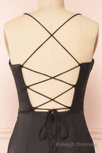 Black Prom Dresses, Corset Cowl Neck Maxi Dress, Black Bridesmaid Dress