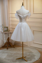 Cute Spaghetti Straps V Neck Tulle Short Homecoming Dresses