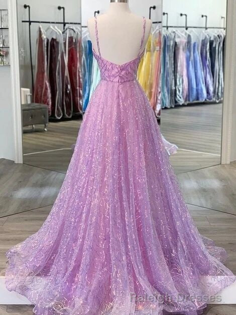 Lilac Spaghetti straps Formal Dress Prom Dress Secondary image