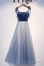 Spaghetti Straps Lace Up Floor Length Modest Prom Dress