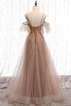 Prom Long A Line Tulle Prom Dress Lace Up Simple Prom Dress