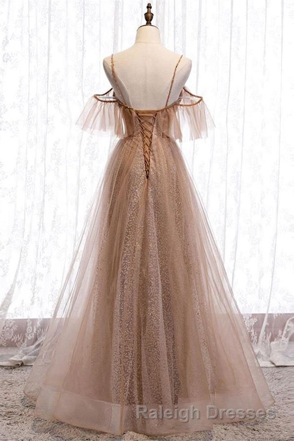 Prom Long A Line Tulle Prom Dress Lace Up Simple Prom Dress
