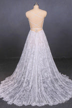 Charming Spaghetti Straps Long A Line Wedding Dress Beach Wedding Dress
