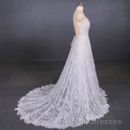 Charming Spaghetti Straps Long A-line Wedding Dresses Beach Wedding Dresses