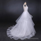 Charming V Neck Lace Wedding Dress Elegant Backless Wedding Gowns