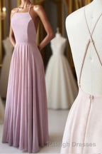 Cute Spaghetti Straps Sleeves Simple Long Prom Dresses For Girls