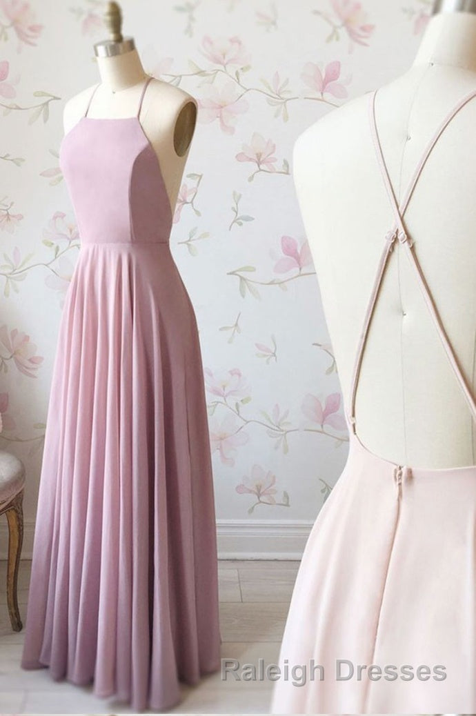 Cute Spaghetti Straps Sleeves Simple Prom Dress Long For Girls Secondary image
