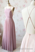 Cute Spaghetti Straps Sleeves Simple Prom Dress Long For Girls