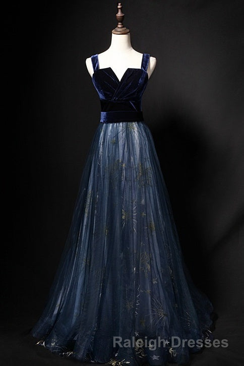 Elegant Long Lace Up Velvet Tulle Prom Dress Modest Prom Gowns