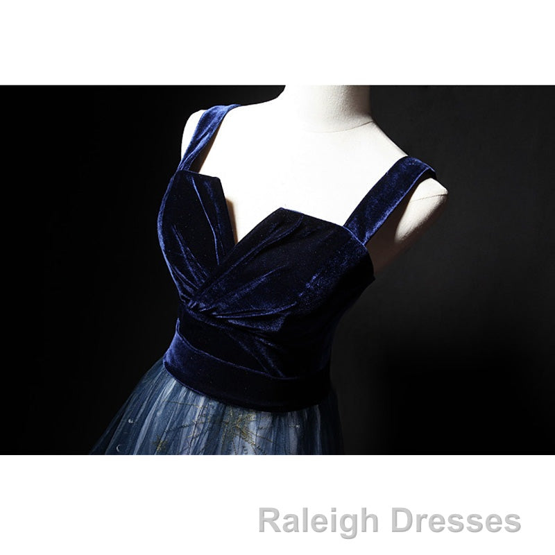 Elegant Long Lace Up Velvet Tulle Prom Dress Modest Prom Gowns