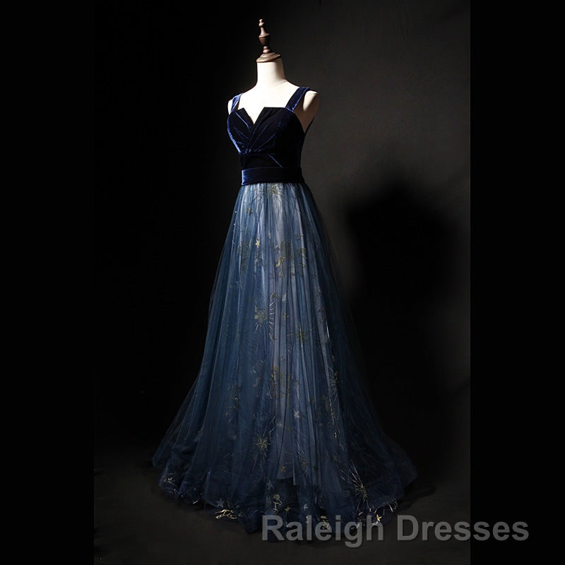 Elegant Long Lace Up Velvet Tulle Prom Dresses Modest Party Gowns