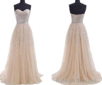 Fairytale Glitter Champagne Bling Strapless Long Prom Dress