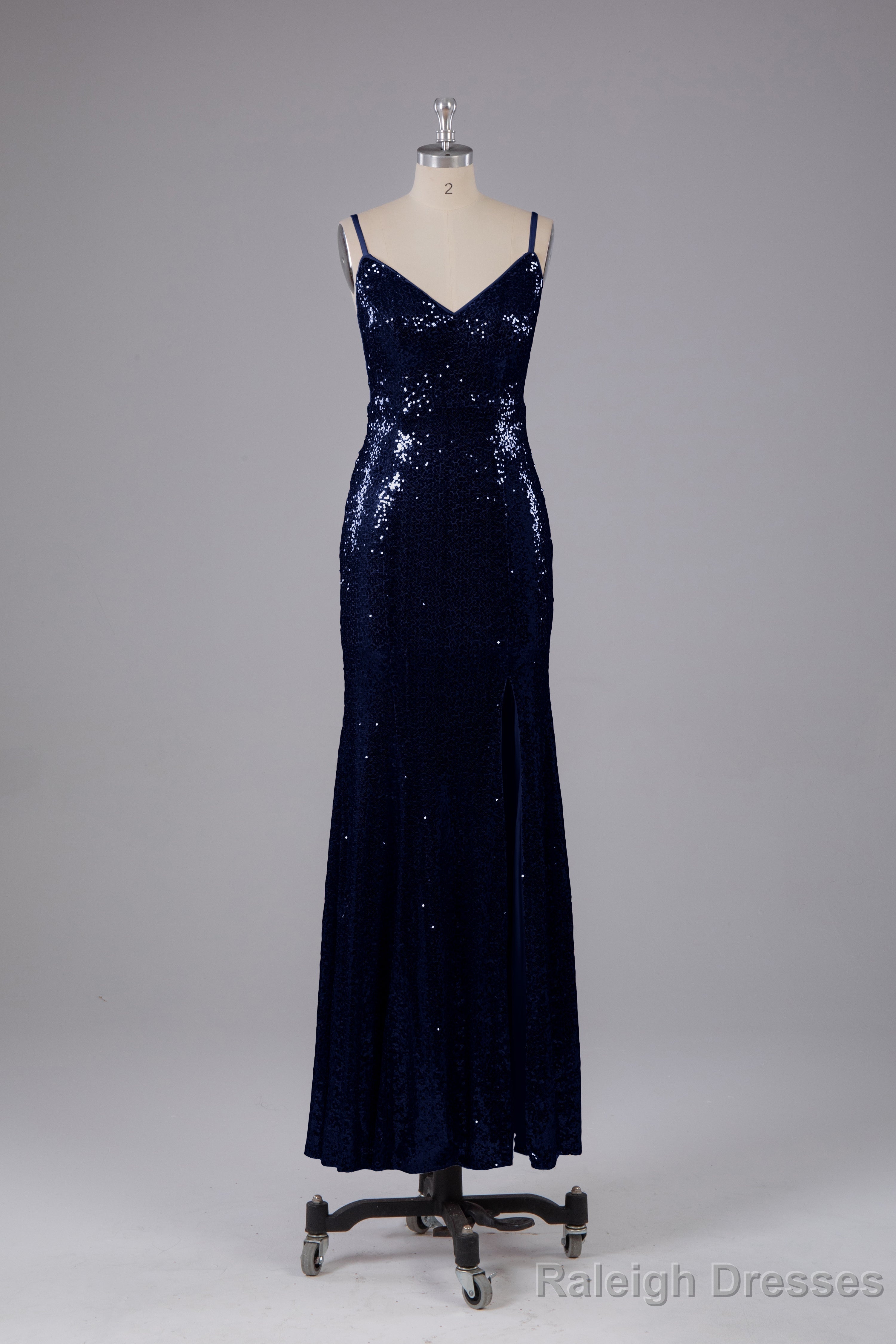 Mermaid Sequins Spaghetti Straps Long Bridesmaid Dress