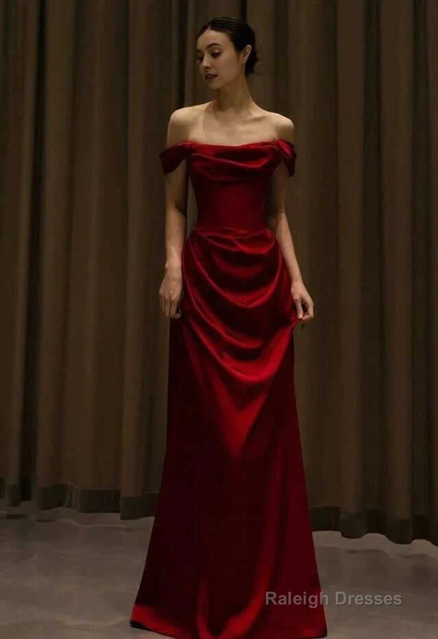 Off-Shoulder Plain A Line Prom Gowns Long Corset Prom Prom Formal Dresses