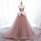 Pink Spaghetti Straps Tulle Long Prom Dresses Unique Long Wedding Dess