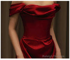 Off-Shoulder Plain A Line Prom Gowns Long Corset Prom Prom Formal Dresses