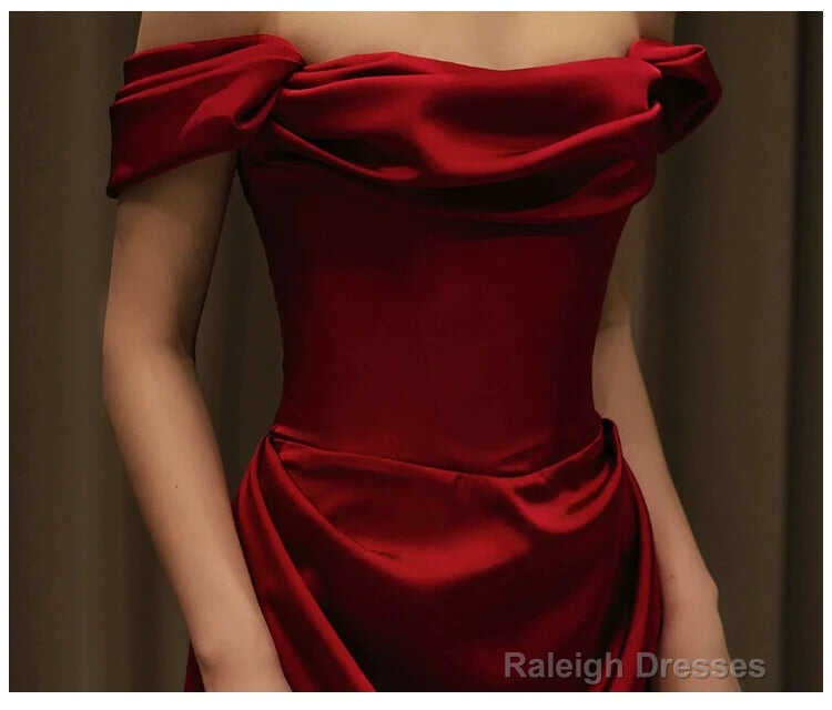 Off-Shoulder Plain A Line Prom Gowns Long Corset Prom Prom Formal Dresses