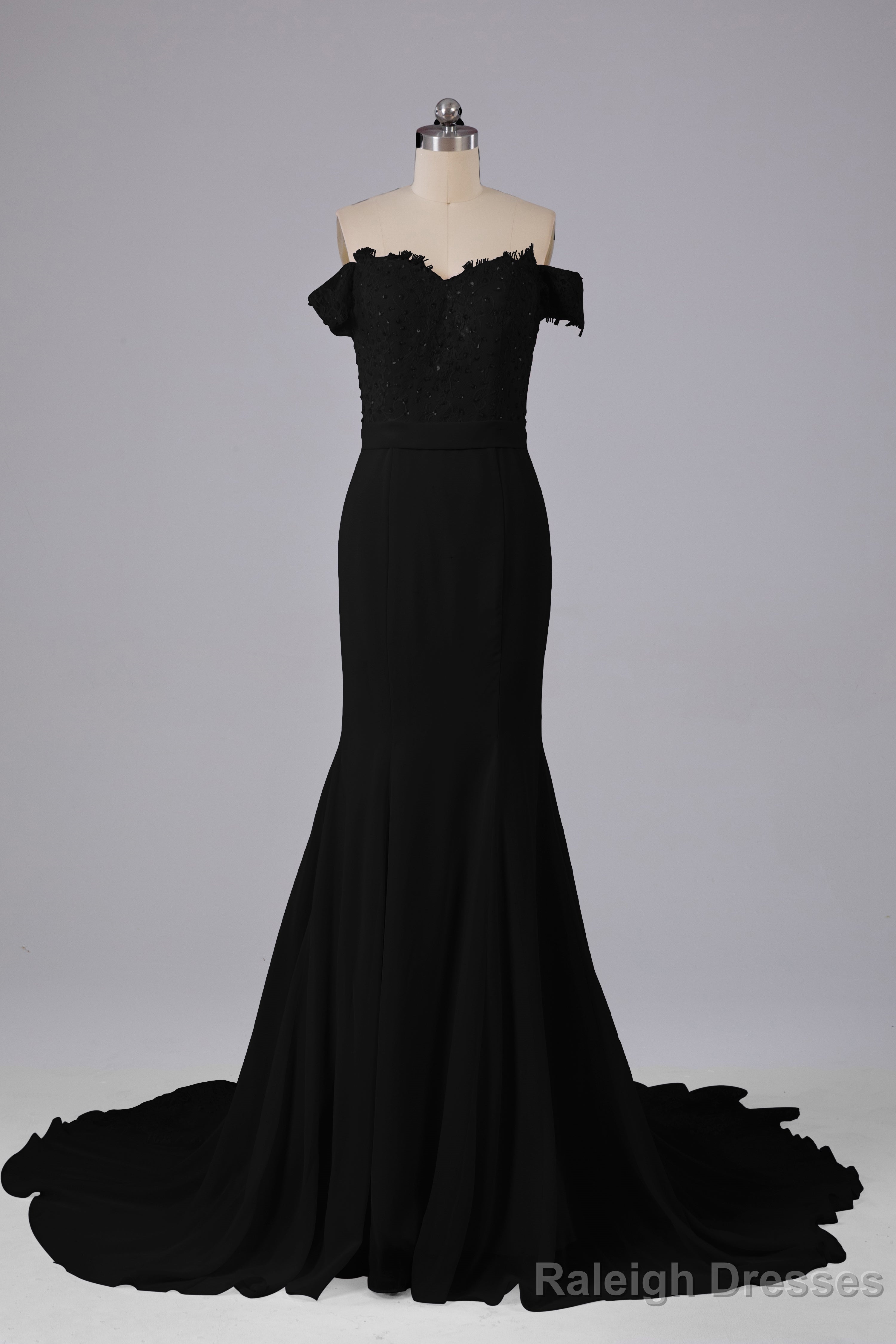 Off The Shoulder Hourglass Court Train Bridesmaid Dresses