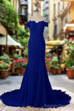 Off The Shoulder Hourglass Court Train Bridesmaid Dresses