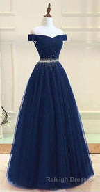 Off Shoulders Red Tulle Floor Length Prom Dress