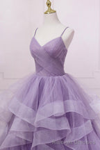 Lavender Ruffles Short A Line Prom Dress