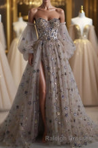 Beautiful Sequin Shiny Sweetheart Long A-line Aesthetic Prom Dresses