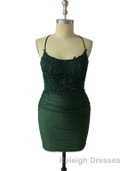 Spaghetti Straps Open Back Short Homecoming Dresses