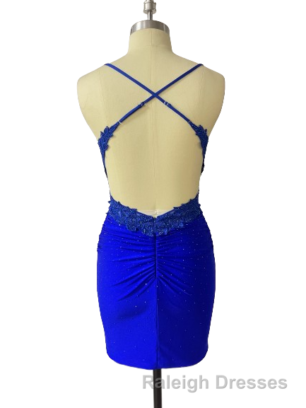 Spaghetti Straps Open Back Short Homecoming Dresses Secondary image