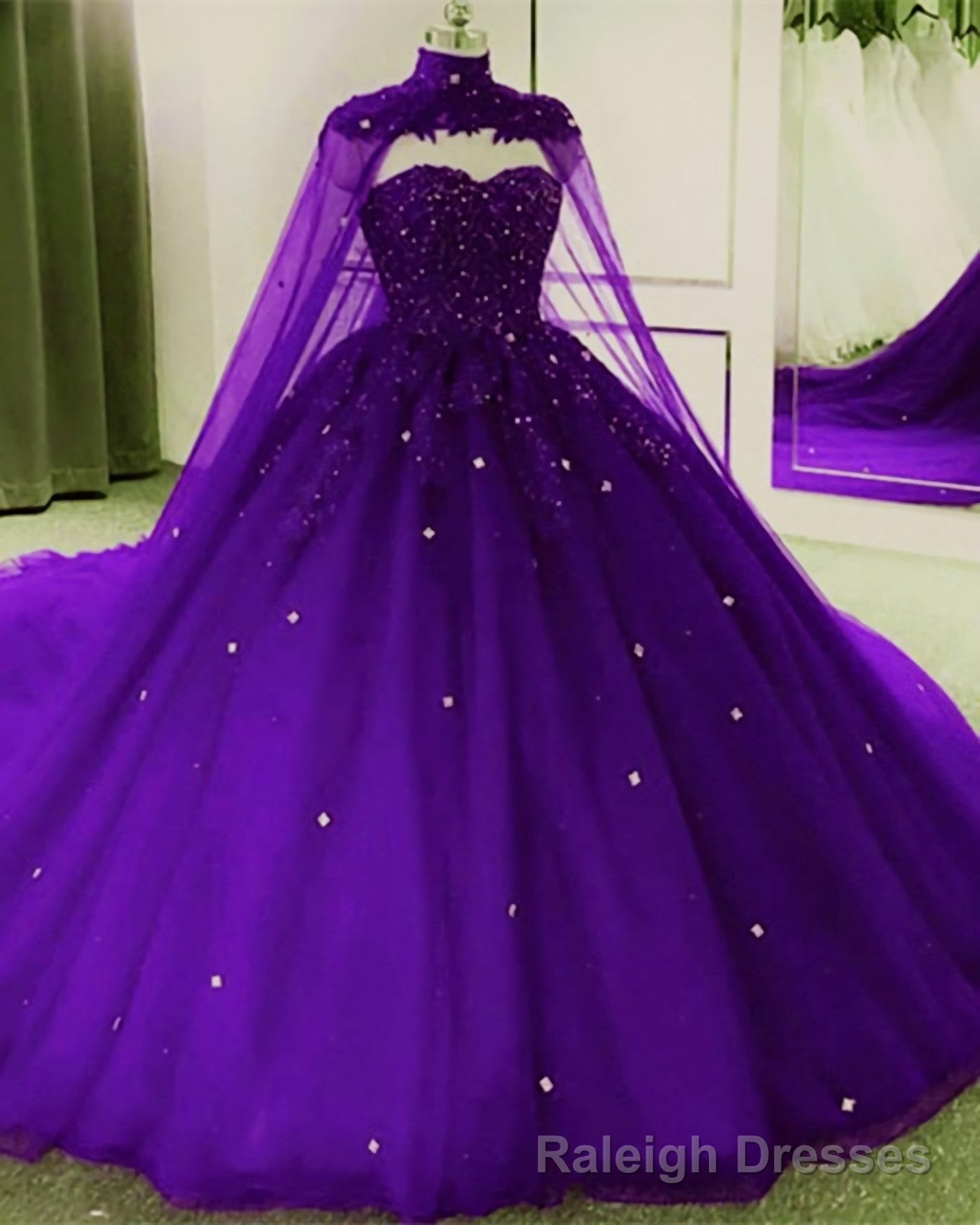 Tulle Ball Gowns Quinceanera Dresses, With Cape