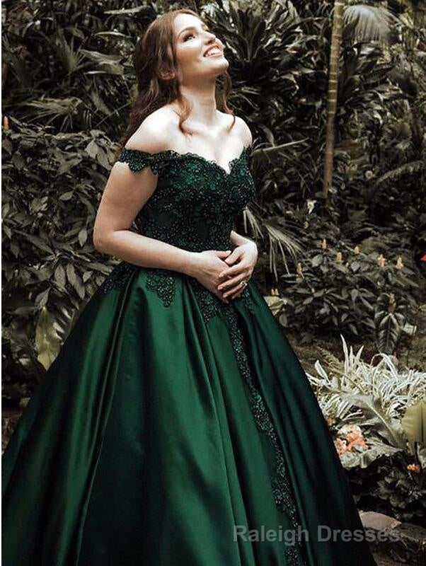 Green Prom Dress Off The Shoulder Straps, Dresses For Graduation Party, Evening Dress, Formal Dress Secondary image